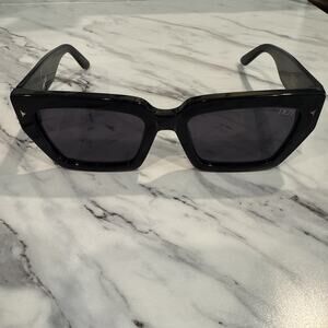 Dezi Switch Black Rectangle Sunglasses 55-19-145